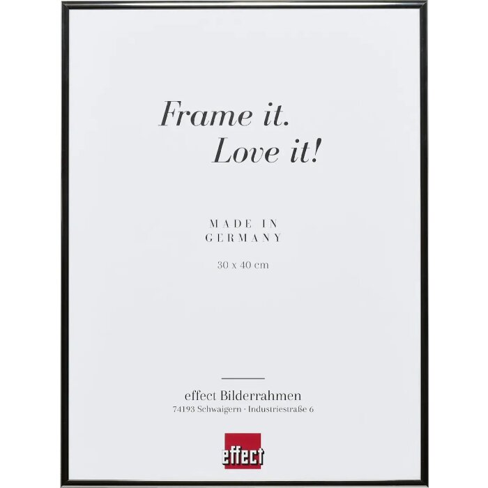 Efecto marco de aluminio Quadro 45x80 cm plata antigua cristal transparente