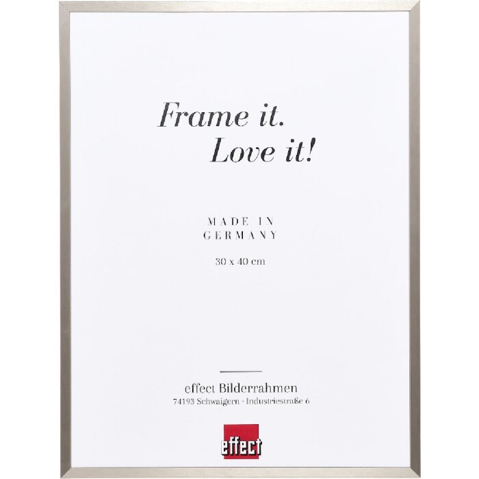 Marco de fotos de aluminio Serie 2 con vidrio transparente y acabado gris cepillado 21x29,7 cm