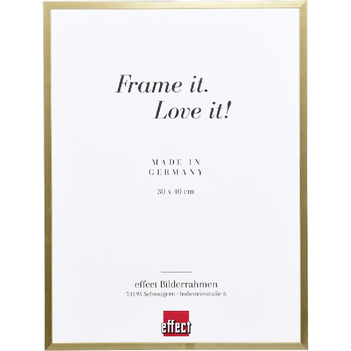 Marco de fotos de aluminio Effect Serie 2 con cristal transparente dorado 40x60 cm