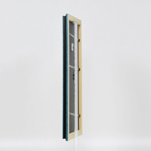Efecto marco de madera perfil 21 azul 62x93 cm cristal normal