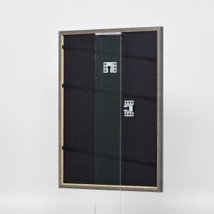Efecto marco de madera maciza perfil 25 nuez marrón 25x35 cm cristal normal