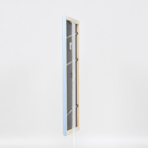 Efecto marco de madera perfil 32 azul 25x80 cm cristal normal