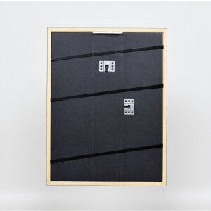 Efecto Marco de madera maciza Perfil 39 negro 25x70 cm Cristal normal