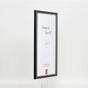 Efecto Marco de madera maciza Perfil 39 negro 25x70 cm Cristal normal