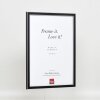 Efecto marco de madera maciza perfil 39 negro 27x48 cm cristal normal