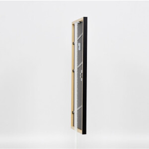 Efecto Marco de madera maciza Perfil 39 negro 30,5x91,5 cm Cristal normal