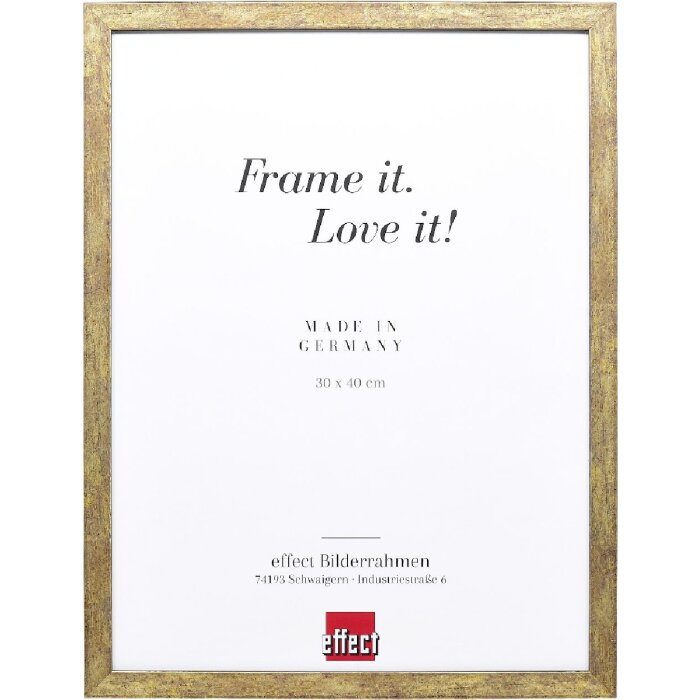 Marco de fotos Effect Holzrahmen Profil 42 Cristal transparente antiguo dorado 10x10 cm