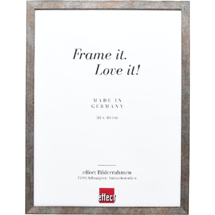 Marco de fotos Effect con marco de madera perfil 42 vidrio transparente anthrazit 30x30 cm