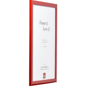 Marco de fotos de madera efect Profil 43 rojo alto brillo 25x30 cm con vidrio normal