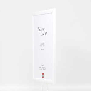 Marco de fotos de madera Effect Profil 43 blanco brillante 25x50 cm