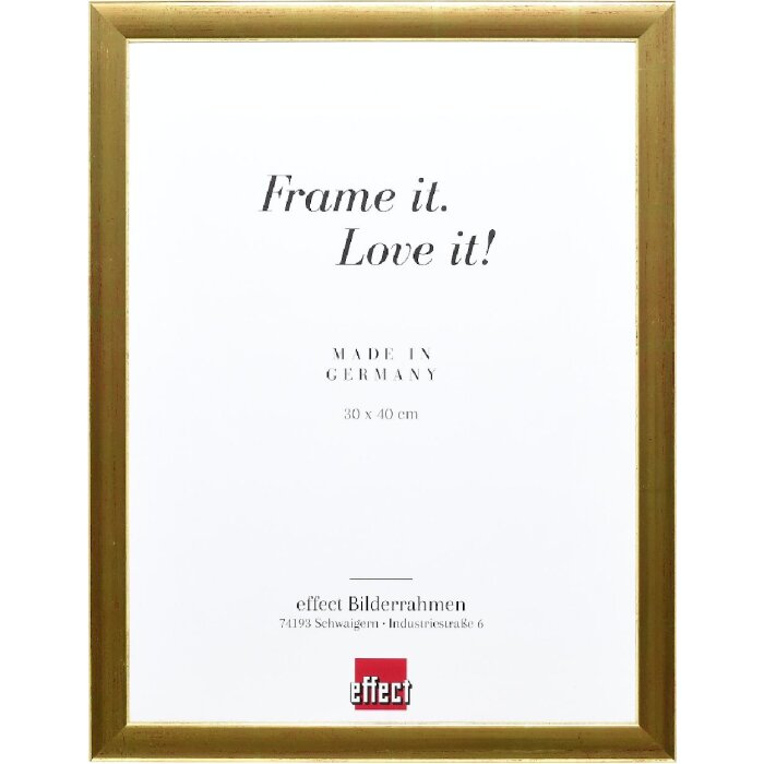 Marco de fotos de madera effect Profil 43 Dorado 25x80 cm con vidrio normal