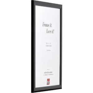 Marco de fotos de madera effect Profil 43 negro alto brillo 27x48 cm