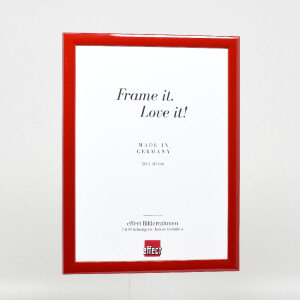 Marco de fotos de madera Effect Profil 43 rojo alto brillo 40x50 cm vidrio normal