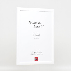 Marco de fotos de madera Effect Profil 43 Blanco alto brillo 59,4x84,1 cm