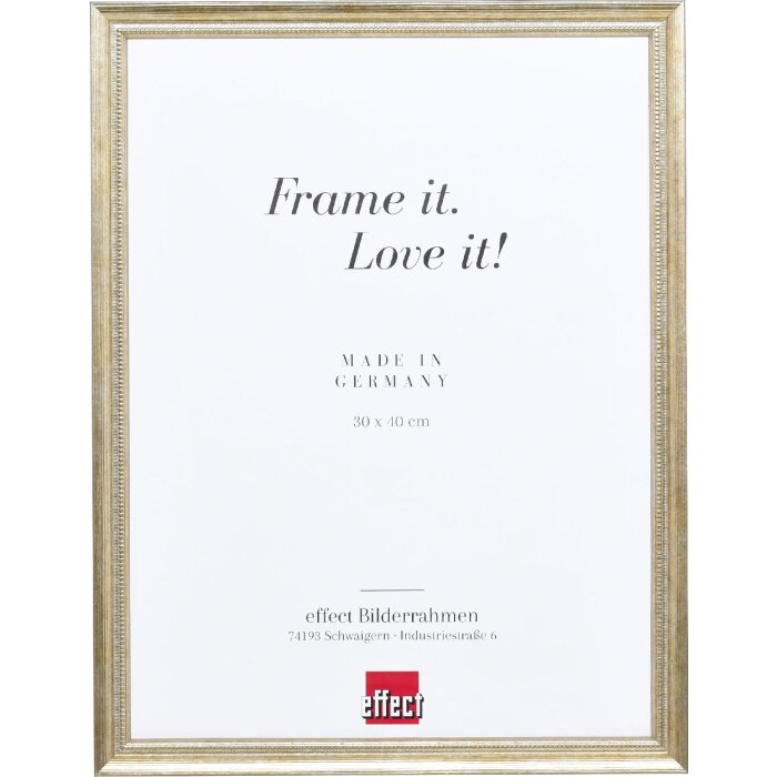 Marco de fotos de madera Efecto Profil 48 dorado 20x20 cm con vidrio transparente