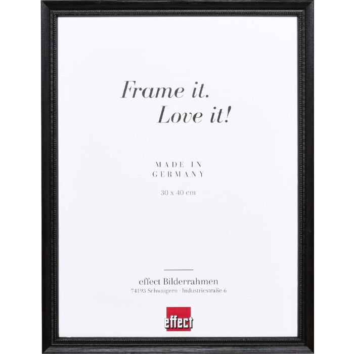 Marco de fotos de madera Profil 48 Negro 35x50 cm Vidrio Claro