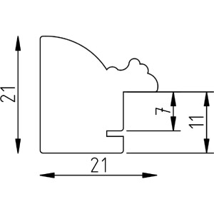 Marco de fotos de madera Efecto Profil 48 dorado 50x65 cm Vidrio Límpido