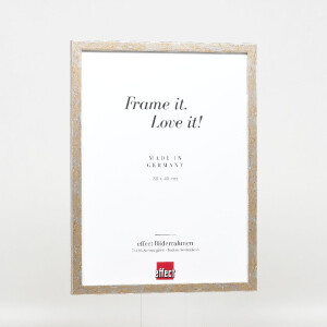 Marco de fotos de madera Effect Profil 51 antiksilber 25x70 cm con vidrio claro