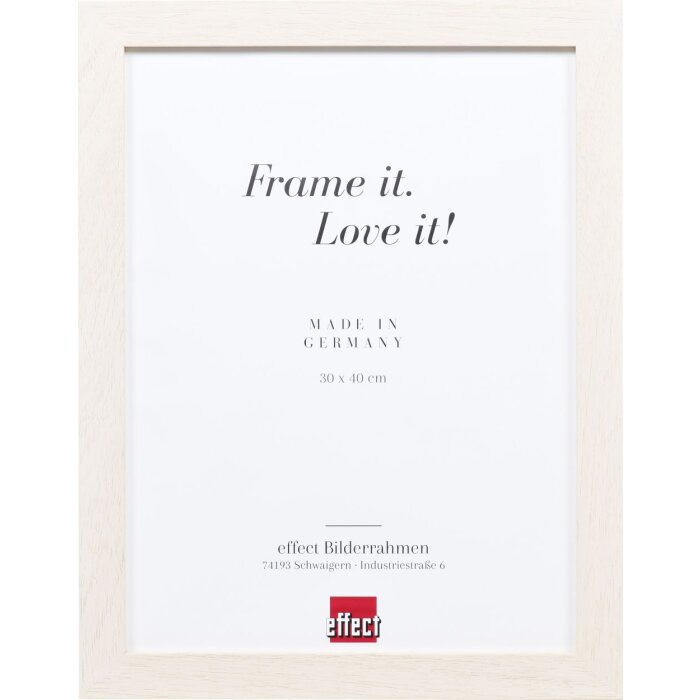 Portarretratos efecto madera Profile 52 blanco 29,7x42 cm cristal normal