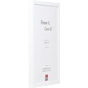 Marco de fotos de madera Effect Holzrahmen Profil 58 Blanco 18x32 cm Klarglas