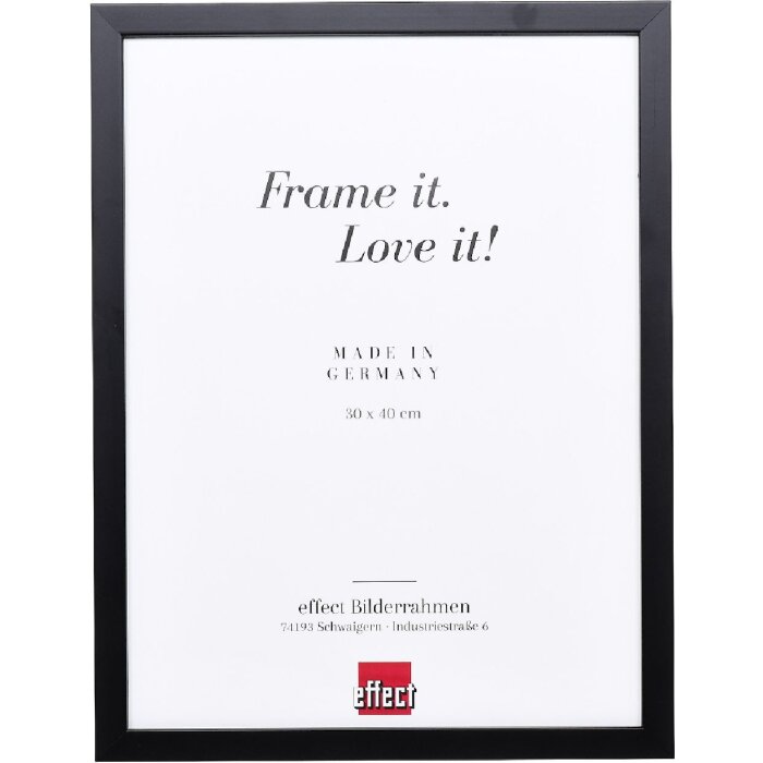 Marco de fotos de madera effect Holzrahmen Profil 58 Negro 20x25 cm Klarglas