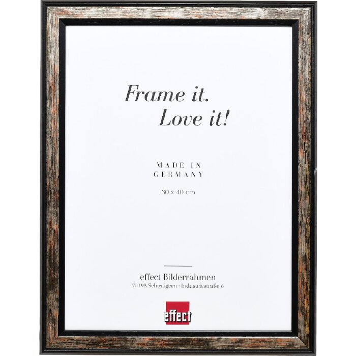 effect Holzbilderrahmen Profil 64 Schwarz 60x60 cm mit Klarglas