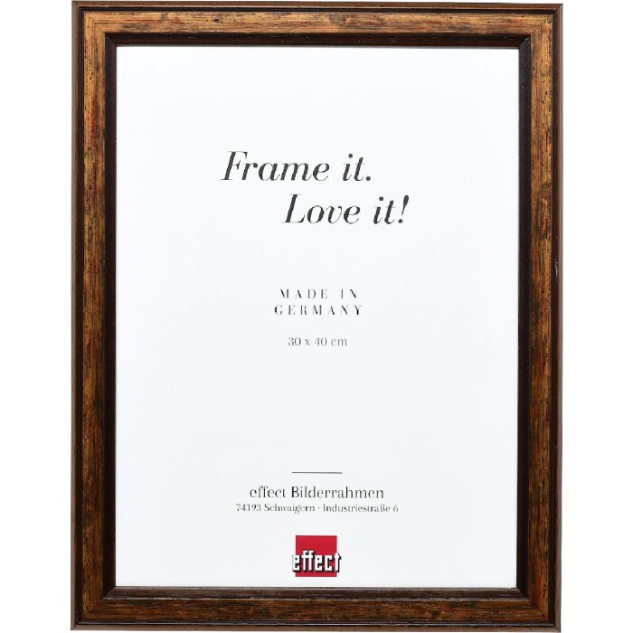 Effect Holz-Bilderrahmen Profil 64 braun 70x70 cm Klarglas