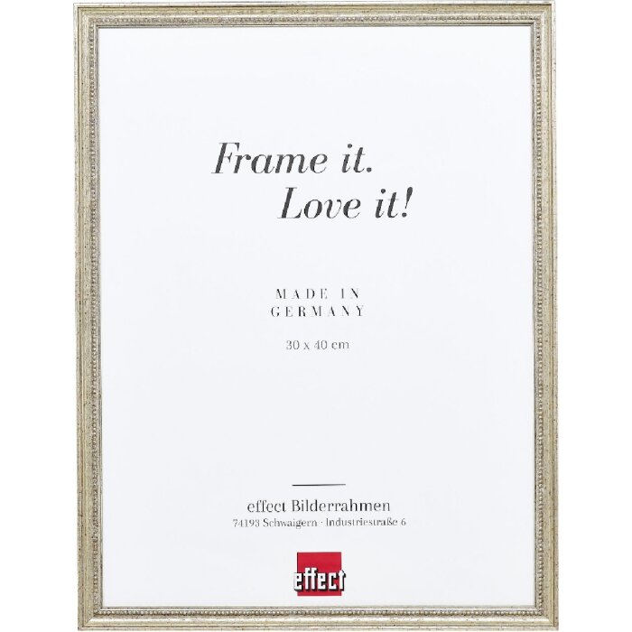 Effect 0660-1824-24 Bilderrahmen Holz Profil 66 Antiksilber 18x24 cm Klarglas