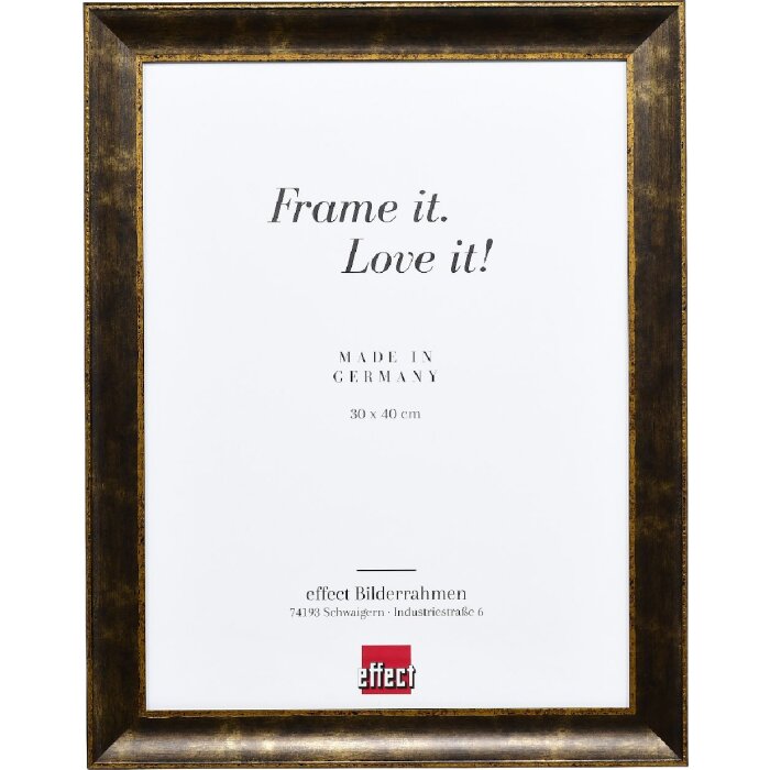 Effect Holzrahmen Profil 68 Schwarz 30x45 cm Klarglas