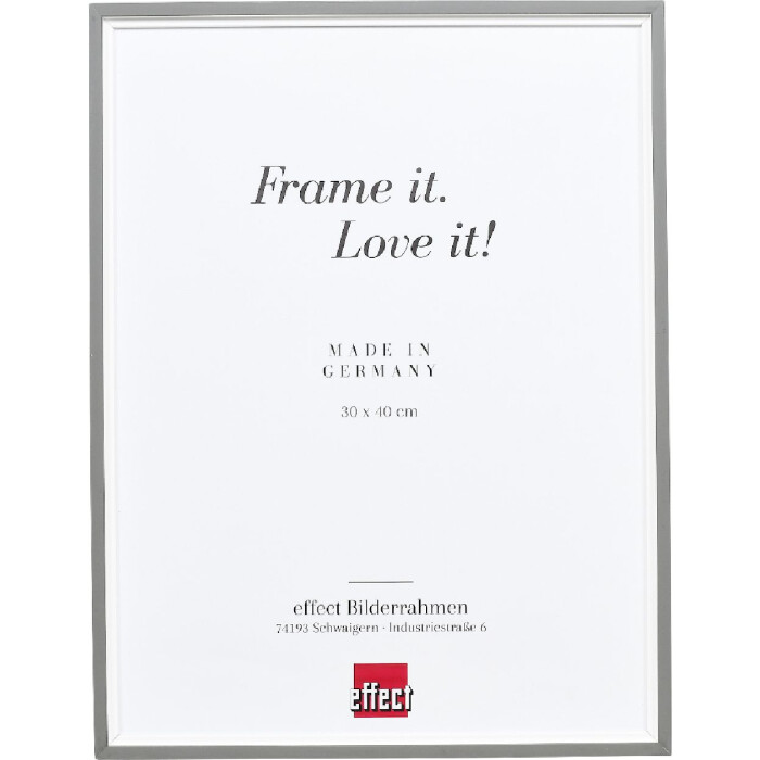 Marco de fotos de madera Effect Profil 69 Gris 20x25 cm con vidrio transparente