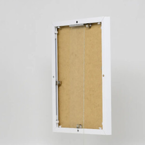 Portarretratos efecto aluminio Quadro 23x70 cm cristal blanco antirreflejos