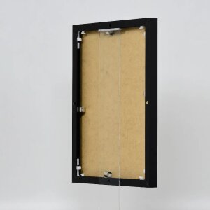 Portarretratos efecto aluminio Quadro 30x30 cm cristal negro antirreflejos