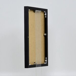 Portarretratos efecto aluminio Quadro 30x30 cm cristal negro antirreflejos
