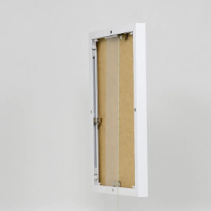 Portarretratos efecto aluminio Quadro 40x40 cm cristal blanco antirreflejos