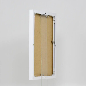 Portarretratos efecto aluminio Quadro 40x40 cm cristal blanco antirreflejos