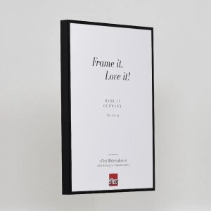 Portarretratos efecto aluminio Quadro 50x65 cm negro alto brillo cristal antirreflejos
