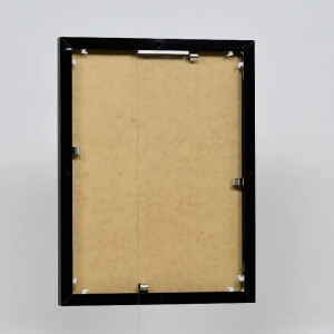 Portarretratos efecto aluminio Quadro 62x93 cm cristal antirreflejos negro alto brillo