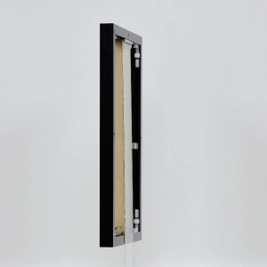 Portarretratos efecto aluminio Quadro 62x93 cm cristal antirreflejos negro alto brillo
