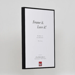 Portarretratos efecto aluminio Quadro 62x93 cm cristal antirreflejos negro alto brillo