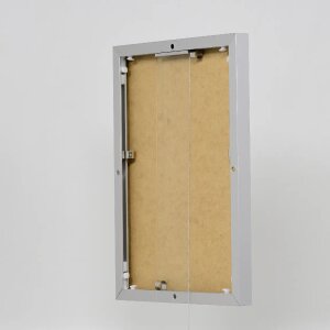 Portarretratos efecto aluminio Quadro 70x70 cm cristal antirreflejos plateado