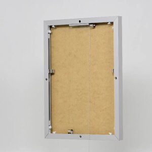 Portarretratos efecto aluminio Quadro 70x70 cm cristal antirreflejos plateado