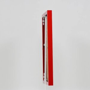 Portarretratos efecto aluminio Quadro 70x70 cm cristal rojo antirreflejos