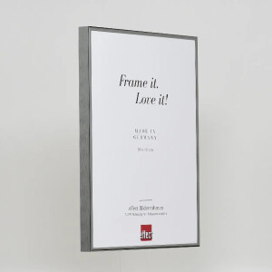 Portarretratos efecto aluminio Quadro 14 8x21 cm cristal antirreflejos plata envejecida