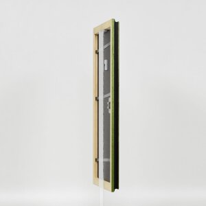 Efecto marco de madera perfil 21 verde 25x50 cm cristal antirreflectante