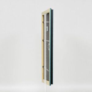 Efecto marco de madera perfil 21 azul 50x100 cm cristal antirreflectante