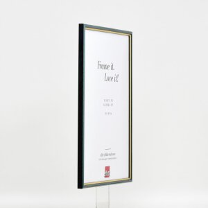 Efecto marco de madera perfil 23 azul 25x50 cm cristal antirreflejos