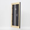 Efecto marco de madera maciza perfil 30 negro 25x50 cm cristal antirreflejos