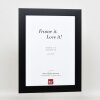 Efecto marco de madera maciza perfil 30 negro 25x50 cm cristal antirreflejos