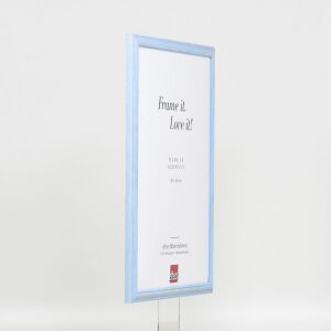 Efecto marco de madera perfil 32 azul 25x70 cm cristal antirreflejo