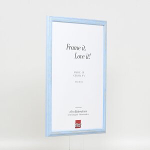 Efecto marco de madera perfil 32 azul 50x65 cm cristal antirreflectante